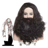 Peluca De Cosplay Hp Rubeus Hagrid  Rizado  Ondulado  Largo