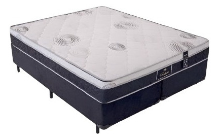 Cama Box Casal Bipartido + Colchão Luflex Asturias