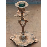 Candelabro Vintage Dorado Al Fuego Antiguo 20 Cmts.alto