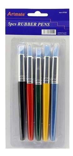 Set Pinceles Artmate Punta De Goma Rubber Pens Arte X 5