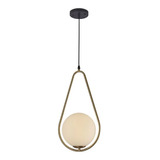 Lustre Pendente Gota Dourado Jabuticaba Globo Leitoso 1 Bola