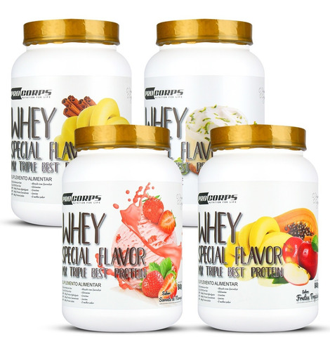 Combo 4 - Whey Protein 3w Special Flavor - Atacado - 