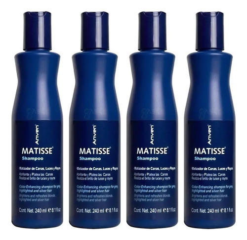 Shampoo Matizador, Matisse Anven, Kit Cuatro Botellas 240ml