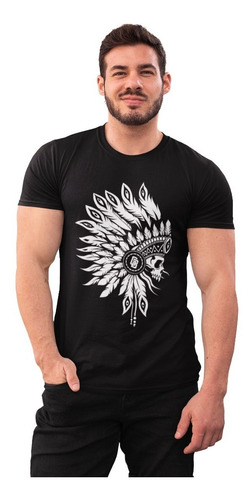 Playera Estampada Calavera Maya