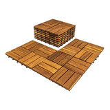 Juego De 10 Baldosas De Madera De Acacia - 12 X12  Intercone