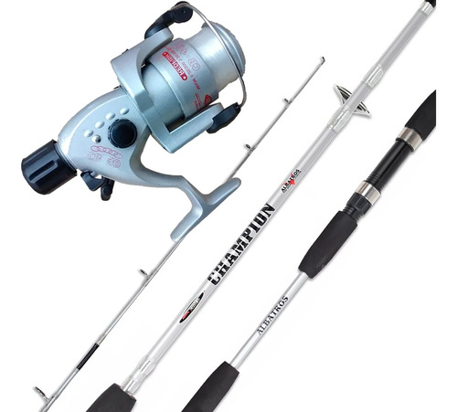 Combo Equipo Pesca Variada Caña 2.40m 2 Tramos + Reel 4 Rul