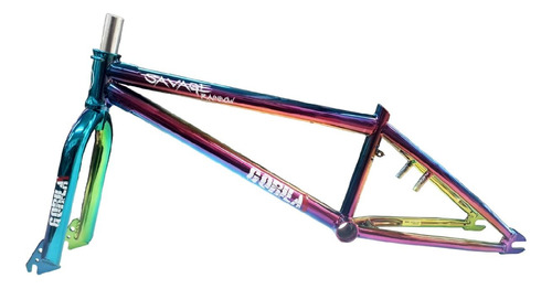 Cuadro Y Tijera Acero Bmx Gorila Savage Rainbow Centro Mid