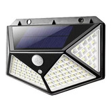 Luminária Parede Solar 100 Leds Bateria Luz Balizador Jardim