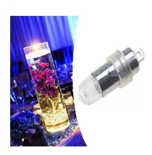 12 Vela Led Sumergible Amarilla Calida Cotillon Luminoso