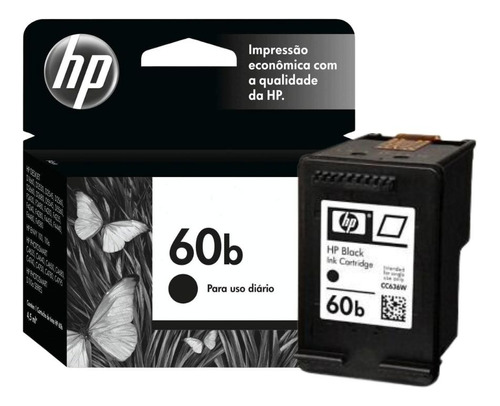 Kit Cartuchos Hp 60b Preto + Colorido Originais D110a F4480