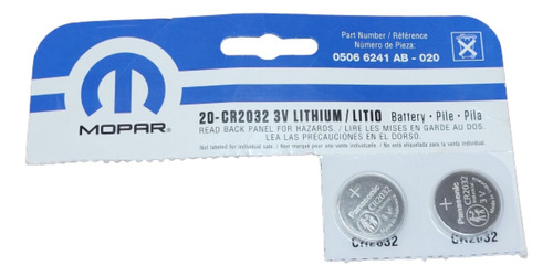 2 Pza. Bateria Cr2032 Mopar Litio Para Auto 5066241ab