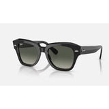 Óculos De Sol Feminino Ray-ban State Street Rb2186 901/71 49 Cor Preto Cor Da Armação Preto Cor Da Haste Preto Cor Da Lente Cinza Desenho Quadrado