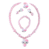 Conjunto De Joyas Hello Kitty Para Niñas Regalo Kawaii 