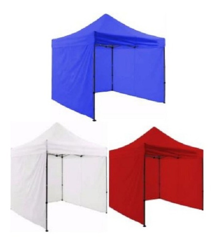 Toldo Plegable Pared Azul 3x3 + Pared Laterales Toldo