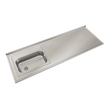 Mesada Johnson Acero Inox 180x61 Cm Bacha Zz52 Izquierda