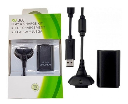 Kit Carregador Compatível Controle Xbox 360 Cabo Usb