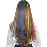 Extensiones Oropel Holográfico Cabello Brillante Colores X3