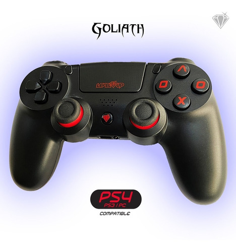 Level Up Goliath Joystick Ps4 Bluetooth Dual Shock Color Negro/rojo