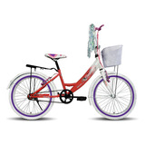 Bicicleta Infantil Equipada Bravia Rodada 20 Para Niña Color Salmón
