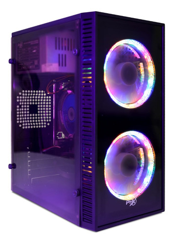 Gabinete Gamer Atx Phx Preto Em Acrílico Com Rgb  Fonte 250w