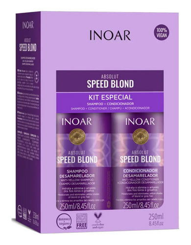 Pack Inoar Absolut Speed Blond Shampoo + Acond. 250ml