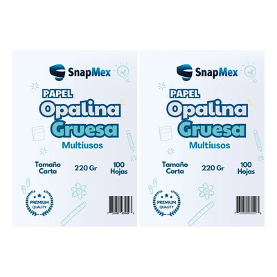Papel Opalina Gruesa Blanca Carta 220 Gr 200pz Premium Color Blanco | Envío gratis
