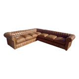 Sillon Esquinero Chester De 3 Cuerpos 100.% Cuero Vacuno