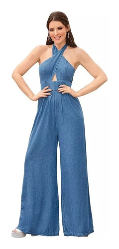 Jumpsuit Halter Azul Mezclilla Mujer Color Mezclilla 456-67