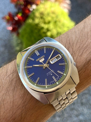 Relógio De Pulso Antigo Seiko  Automático 6119 Azul - Único!