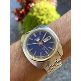 Relógio De Pulso Antigo Seiko  Automático 6119 Azul - Único!