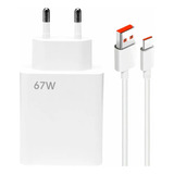 Carregador Turbo Xiaomi 67w Tipo C Branco Poco Pro Redmi