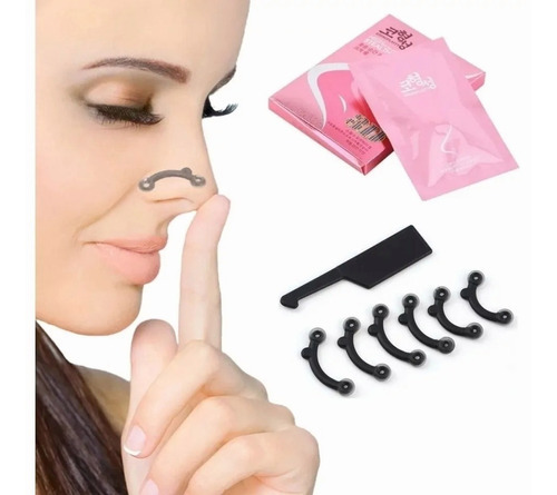 Respingador Nasal Corrector De Nariz 3 Pares 1 Ch, 1 M Y 1 L Color Negro