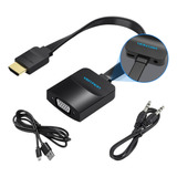 Adaptador Hdmi A Vga Vention 1080p Fhd Con Audio Y Micro Usb