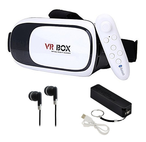 Combo Realidad Virtual +control +batería +audífonos Vr Box 2