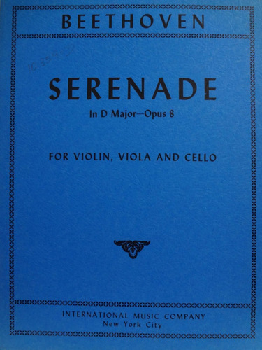 Partitura Violino Viola Cello Serenade In D Major  Beethoven