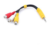 Adaptador 3 Rca A  3.5 De 4 Polos Audio Y Video