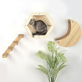 Conjunto De Muebles De Pared Para Gatos - Hamaca, Casa Hexag