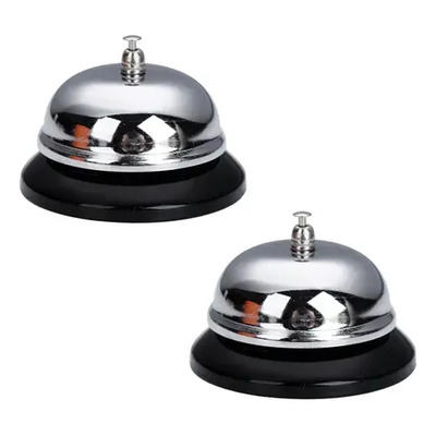 2pzs Campana Para Lobby De Hotel Timbres De Mesa De Recepció Plata | MercadoLibre