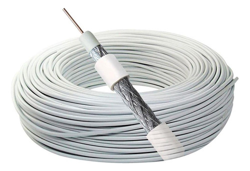 Cabo Coaxial Rg6 95% 75ohm 100m Branco