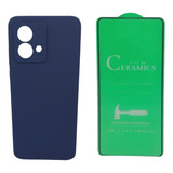 Estuche Silicone Case Para Motorola G84 Y Vidrio Ceramico