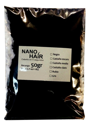 1 Recarga Nano Hair Color A Eleccion Sobre Alopecia Calvicie