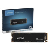 Ssd M.2 Crucial 500gb P3 Nvme Pcie Gen 3.0 Ct500p3ssd8 Pc Notebook Velocidade Leitura Até 3500mb/s