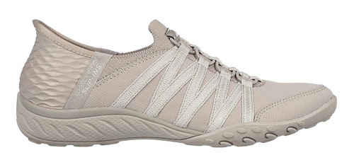 Zapatilla Mujer Breatheeasy Rollwithme Beige Skechers