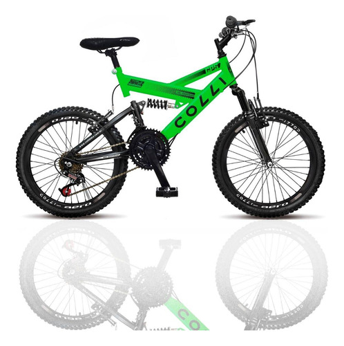 Bicicleta Infantil Aro 20 Colli Gps Bike Full Suspensão 21v