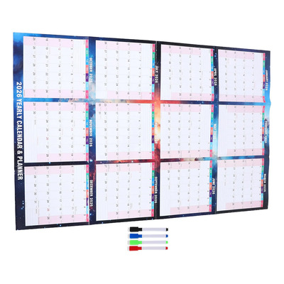 1 Juego De Calendarios De Pared 2026: Calendario Grande De B
