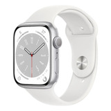 Apple watch Series 8 Gps (45mm)plata Correa Deportiva Blanca