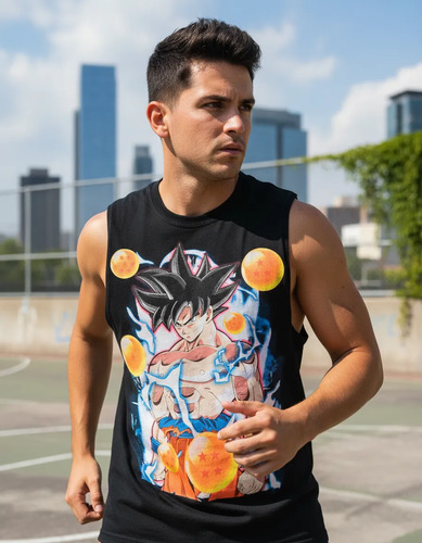 Camiseta Sin Mangas Goku Esferas Del Dragon Ball Playera