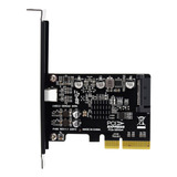 Placa De Expansão Pcie Para C Usb3.2 Pci Express X4 Para C G