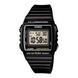 Reloj Casio Original Hombre W-215h-1av 50m Fecha Color De La Malla Negro Color Del Fondo Gris