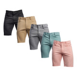  Pack De 5 Bermudas Short Stretch De Gabardina Hombre Corto 